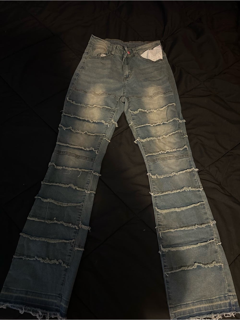 Distressed Layered Blue Women’s Jeans